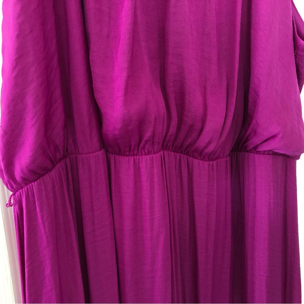 Jennifer Lopez Magenta Maxi Dress Size 2X Regal Vibrant Grecian Vibe Flowing - Picture 8 of 10